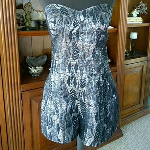 Topshop metallic/Black sleeveless romper